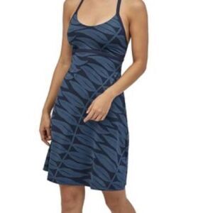 Patagonia Sundown Sally Blue Patterned Dress Size S